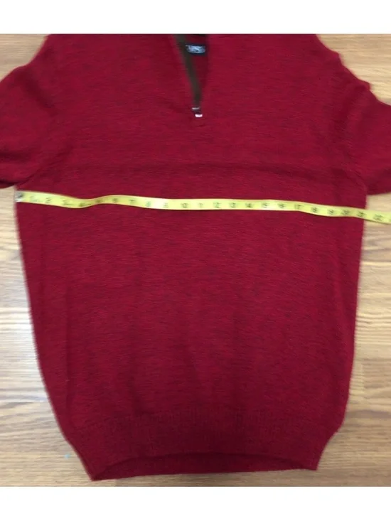 Chaps Men's Zip-Up Sweater in Rich Red Size medium - Picture 4 of 6